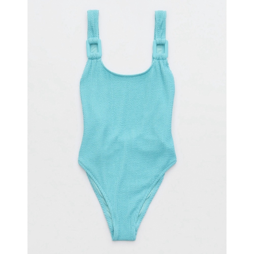 NWT Aerie Shimmer Crinkle Birthday Scoop Cheeky One Piece Swim Suit Sz S